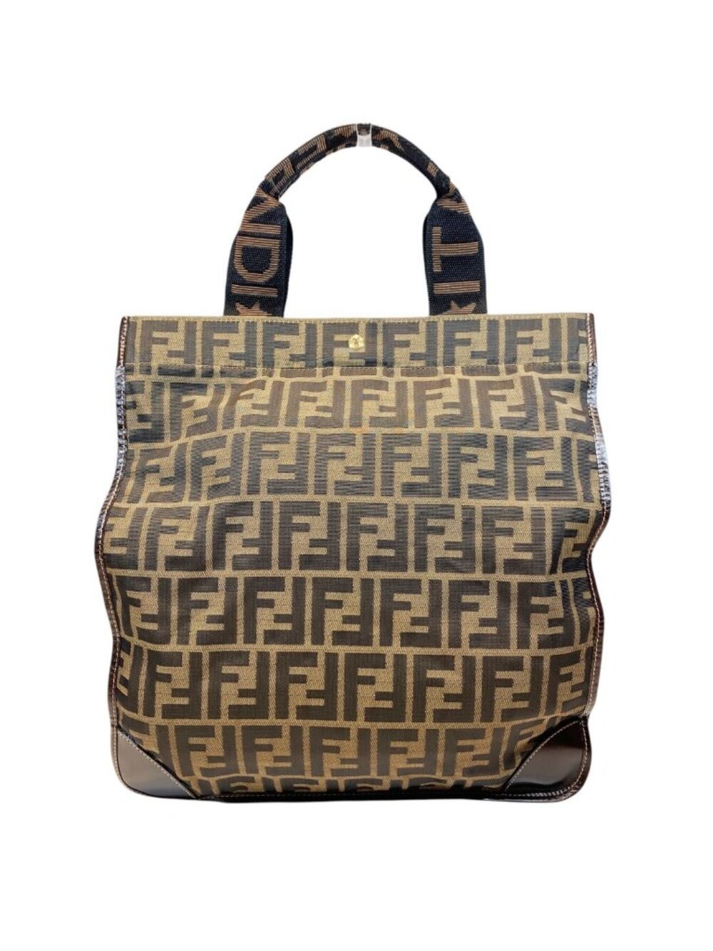 Fendi Zucchini Folding Tote Canvas Leather View 2